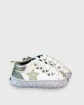Tenis Cordones Estrellas Plata Melosos